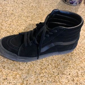 Vans black on black high tops